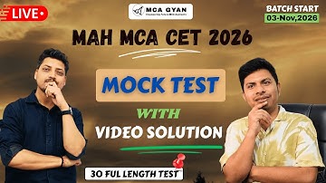 30 FULL LENGTH MOCK TESTS 🔥 | With VIDEO SOLUTIONS for MAH MCA ENTRANCE 2026 |Practice Like a Topper