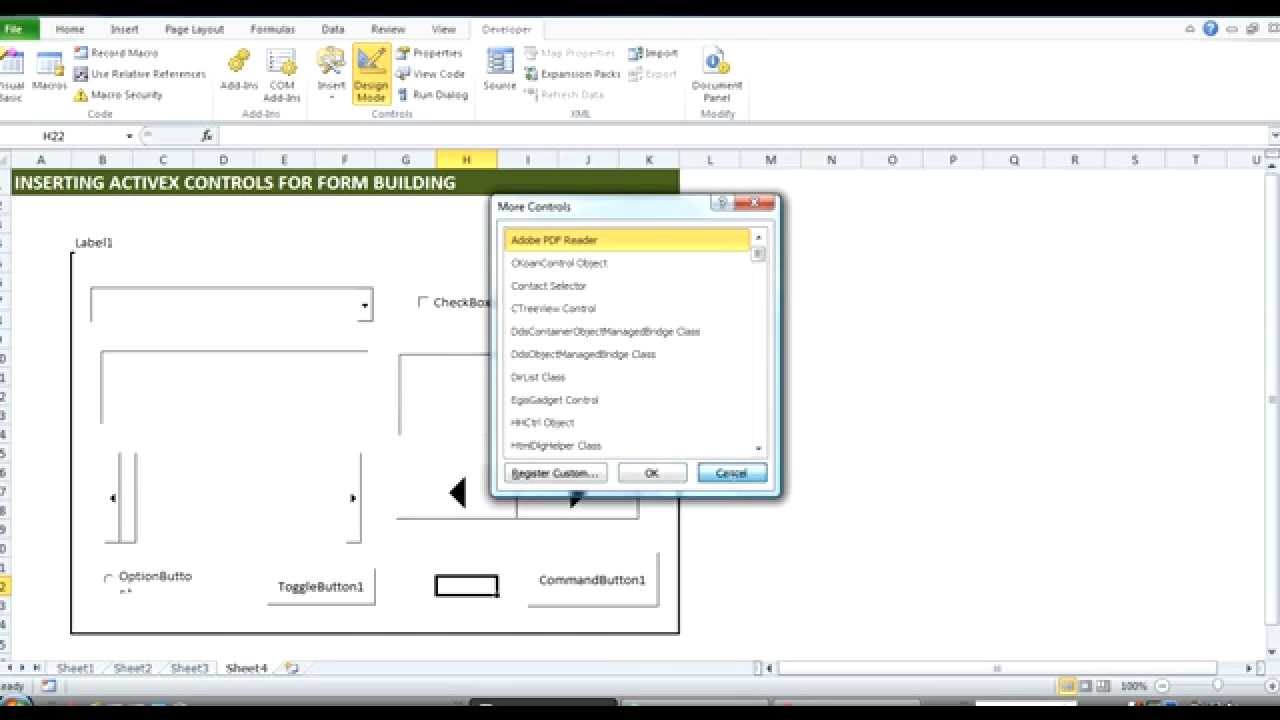 activex controls not working in excel 2011