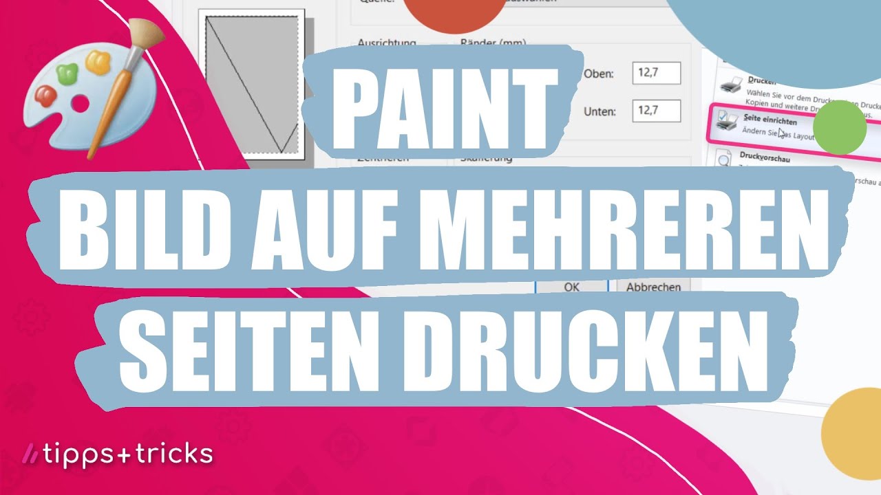 Paint Bild auf mehreren Seiten drucken so kappt's YouTube