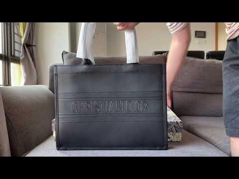 1 Year DIOR BOOK TOTE Review - Pros & Cons - LARGE DIOR BOOK TOTE Black  Oblique Embossed Calfskin 