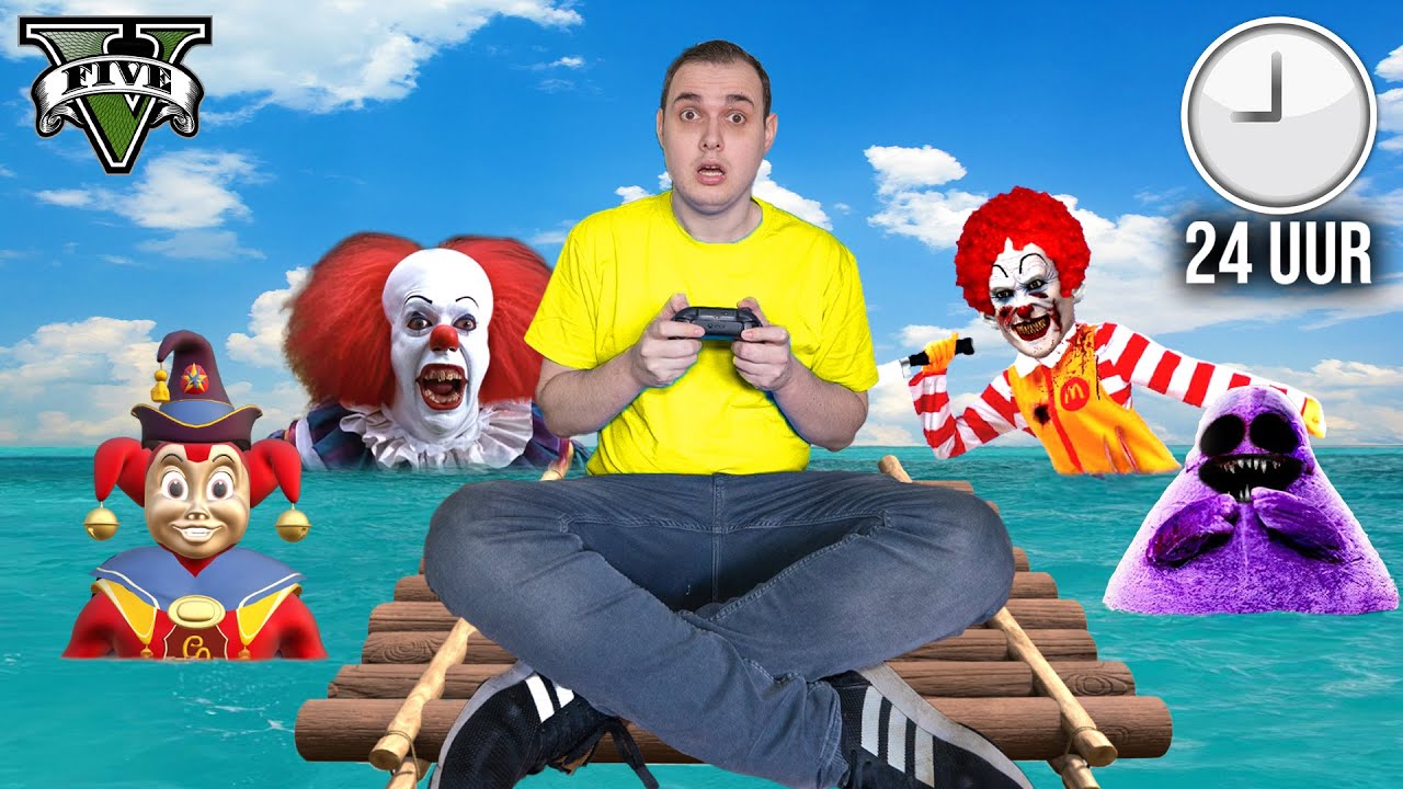 1 DAG GAMEN OP DE OCEAAN MET CREEPYPASTAS.. (GTA 5 FILM)