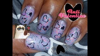 ANTI VALENTINES DAY SPLATTER NAIL ART | MSCHARLIESNAILS  #gothnaills #goth #nailart #valentinesday
