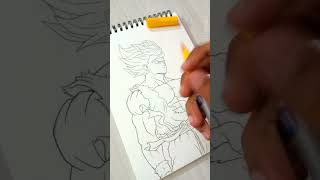 Drawing Goku✨Doms brush pen ✨ Dragon ball z #shorts #dragonball #youtubeshorts screenshot 2