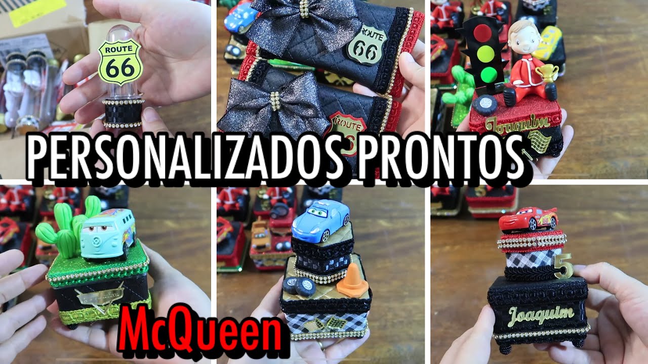 PERSONALIZADOS DE LUXO PRONTOS TEMA MCQUEEN - ANIVERSARIO JOAQUIM 5 ANOS .