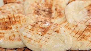 الخبز الشامي .العيش المصري بدون فرن.pita bread recipe