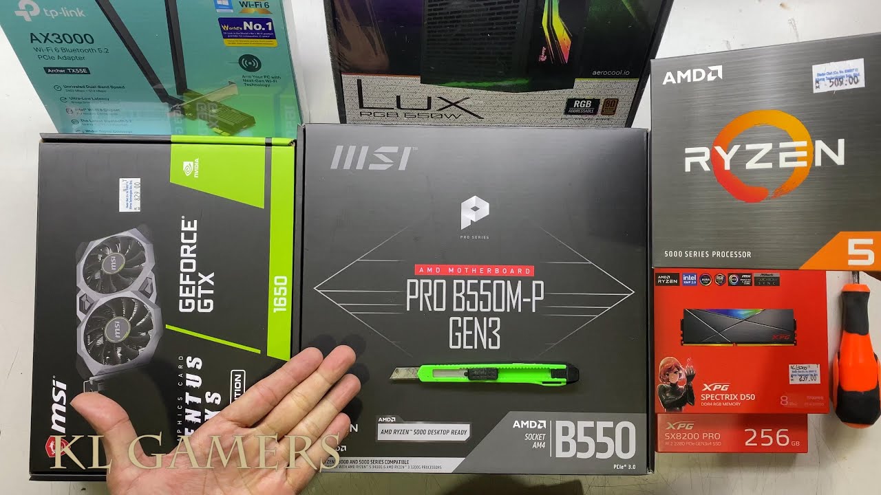 AMD Ryzen 5 5500 msi PRO B550M-P GEN3 XPG SPECTIRX D50 GTX1650