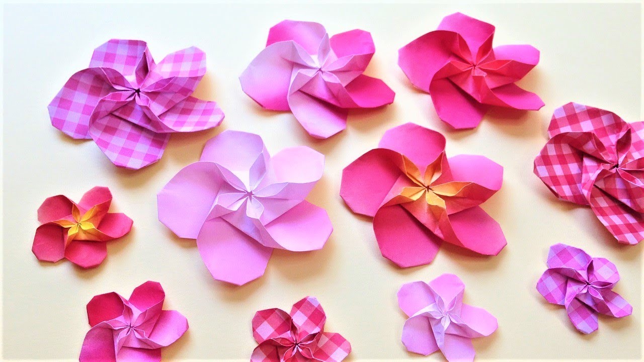 折り紙 梅の花 立体 折り方 Origami Plum Flower Tutorial Niceno1 Youtube