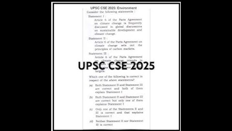UPSC CSE 2025: Article 6 of Paris Agreement #environment #upsc2025
