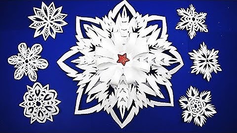 3D Snowflake - Paper snowflake - How to Make 3D Paper Snowflakes for Christmas decorations ш8