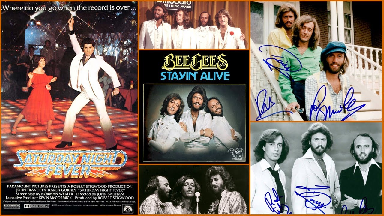 Stayin alive текст. Энди Гибб Stayin Alive. Staying Alive Bee Gees. Bee Gees Stayin' Alive. Bee Gees Night Fever.