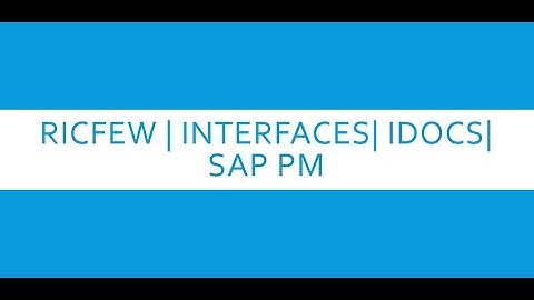 RICFEW | IDOCS | INTRO | SAP PM