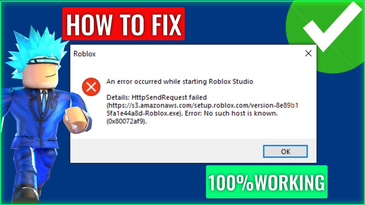 Fix An error occured while starting Roblox Studio. Failed to create key for  RoloxStudioLaucherB.exe 