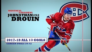 Jonathan Drouin (#92) ● ALL 13 Goals 2017-18 Season (HD)