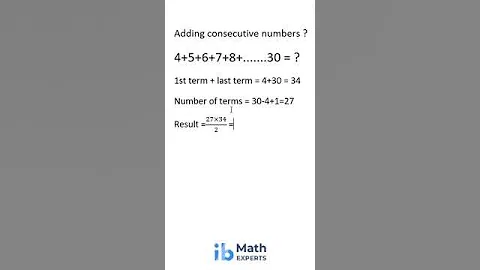 Adding consecutive numbers #math #maths