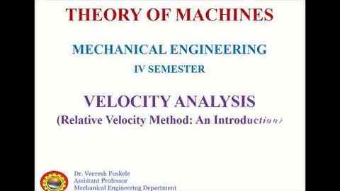 Velocity Analysis - Introduction to Relative Velocity Method
