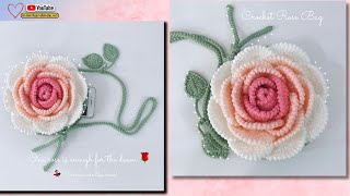 Hướng Dẫn Móc Túi Hoa Hồng 3D Trending 🌹 Crochet Rose Bag Tutorial | Mimi Handmade