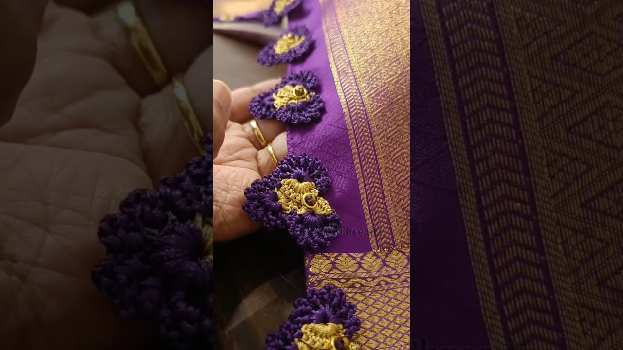 Crochet Saree Kuchu - Double Color Bridal Design| WhatsApp 70221 57753 for classes