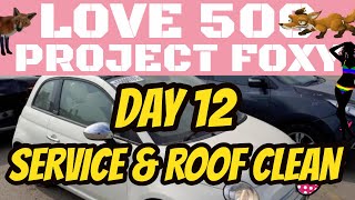 Project Foxy  Day 12   Service & Cleaning The Soft Top. Fiat 500C  Copart Cat S Salvage Crashed