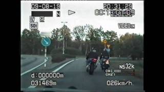 Yamaha R1 vs Police (SAAB 9-5 Aero)