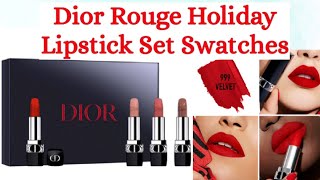 Dior Rouge Lipstick Set | Holiday 2021 | Dior Mini Rouge Set |dior rouge holiday lipstick set review