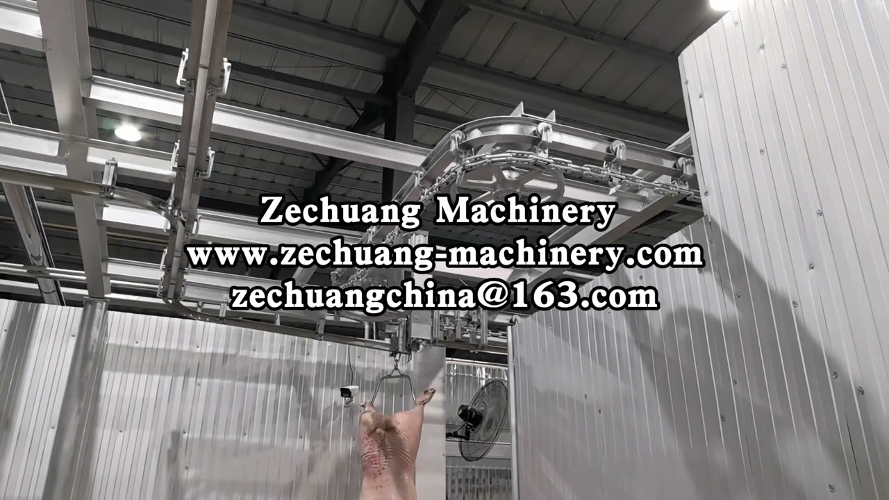 Top Selling Swine Carcass Slaughter Equipment Line Pork Automatic Double Rails System