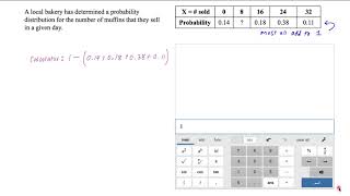 Find missing value in probability distribution table - MyOpenMath Homework