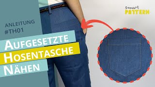 Aufgesetzte Hosentasche einfach selber nähen | DIY Anleitung #TH01