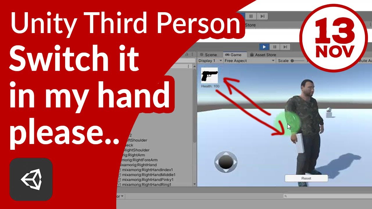 Please switch the weapon on my hand too - Unity TPS (Third Person ...