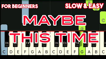 DAVID POMERANZ - MAYBE THIS TIME | SLOW & EASY PIANO TUTORIAL