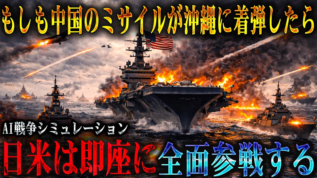 【台湾侵攻72日の破綻】もしも中国軍の台湾侵攻で誤爆ミサイルが沖縄の米軍基地を直撃したら、日米はどの時点で参戦し戦争は世界大戦へ拡大するのか？【AIシミュレーション】