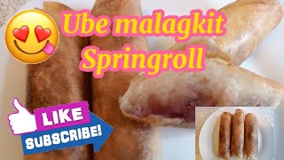 Ube malagkit springroll (sticky rice with purple yam springroll)