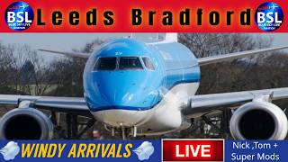 🔴LIVE (WINDY) LEEDS BRADFORD AIRPORT - plane spotting   chat