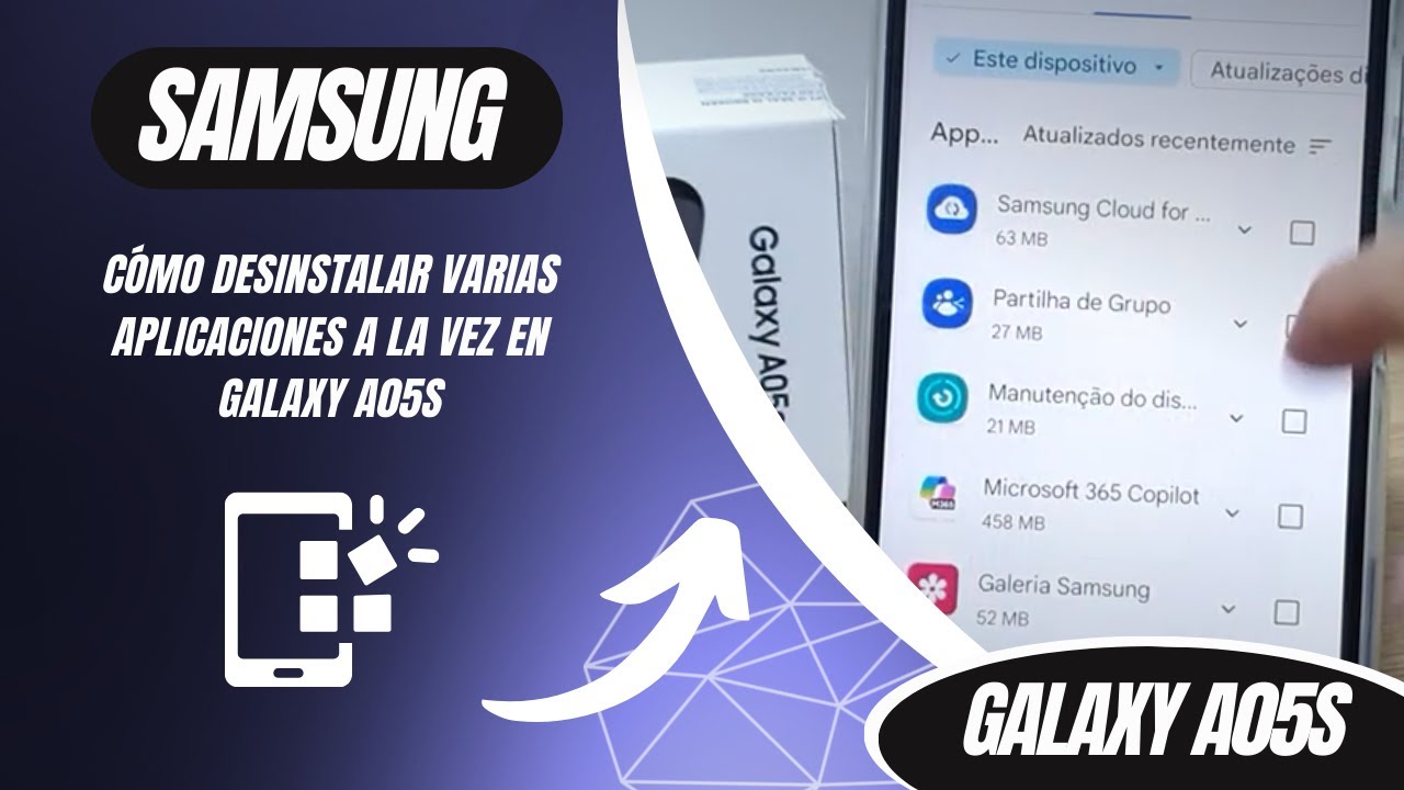 Cómo desinstalar varias aplicaciones a la vez en Galaxy A05s - YouTube