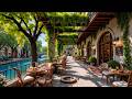 Canal Side Pergola Café Jazz ☕ Peaceful Outdoor Ambience for Relax, Study & Work
