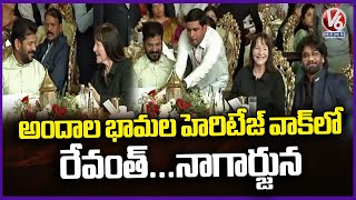 CM Revanth And Nagarjuna Attends In Miss World Contestants Heritage Walk | Miss World 2025 | V6 News