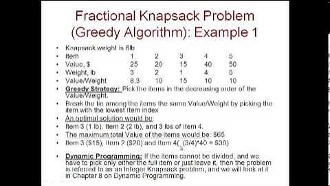 Fractional Knapsack Problem