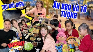Một Ngày Gia Đình Hà Hà Hí Ăn Tiệc Nướng BBQ Và Tô Tượng Tại Bãi Biển I Hà Hà Hí Vlog