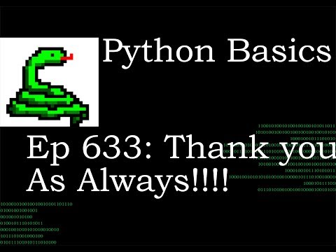 Python Basics Tutorial Thank You As Always