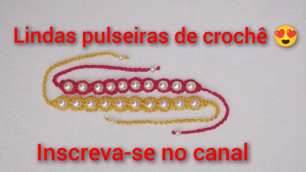 Linda pulseira de crochê faça e venda 😍