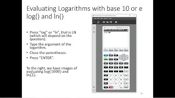 Evaluating Logarithms with base 10 or e log ln TI 84 Plus