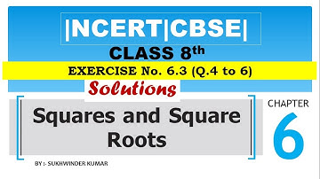 Prime Factorisation Method Ex 6.3(Q4 to 6) SquareandSquare Roots - Ch 6 Class 8Maths NCERT Solutions
