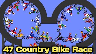 47 Country Motorbike & 46 Elimination Dirt Bike Race Tournament in Algodoo - Motocross Racing
