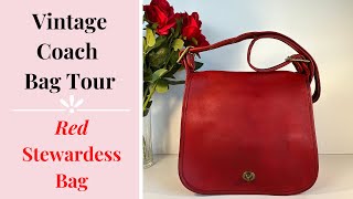 Vintage Coach Bag Tour | Red Stewardess Bag | Cristina Moda Vintage Shop