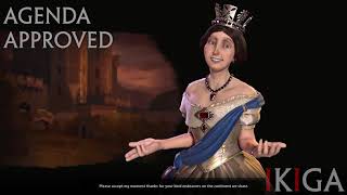 ENGLAND - HER MAJESTY QUEEN ALEXANDRINA VICTORIA ALL VOICED QUOTES & DENOUNCE - CIVILIZATION VI