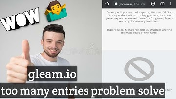 ১ মিনিটে সমাধান | How to solve Getting too many entries problem | gleam.io too many entries problem