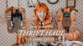 A Cozy Autumn Thrift Haul + Spooky Q&A // comfort fall movies, spooky books & halloween costumes