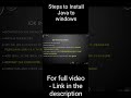 JDK Installation for beginners #trending #tamil #Java#shorts