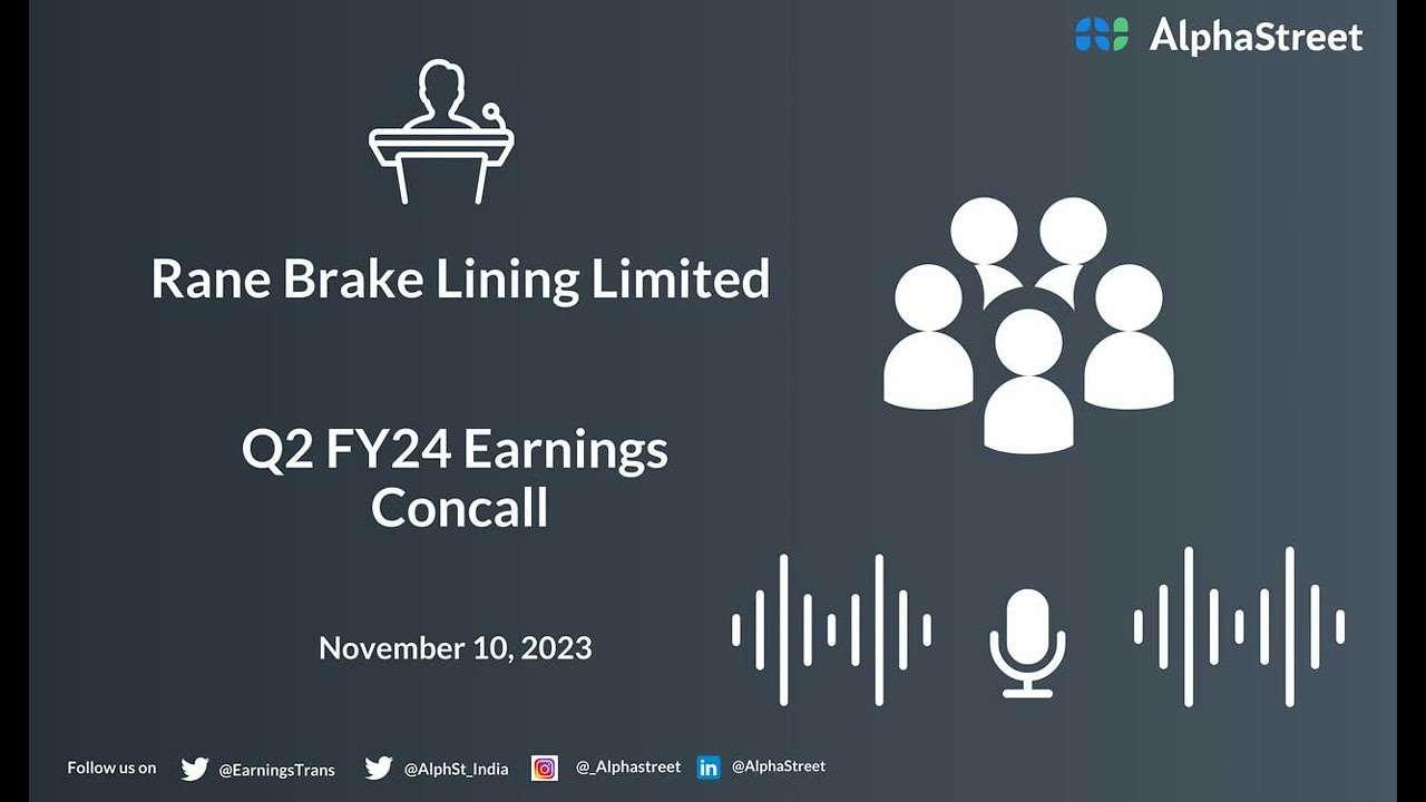 Rane Brake Lining Limited Q2 FY24 Earnings Concall YouTube Rane Brake Lining Limited Q2 FY24 Earnings Concall YouTube