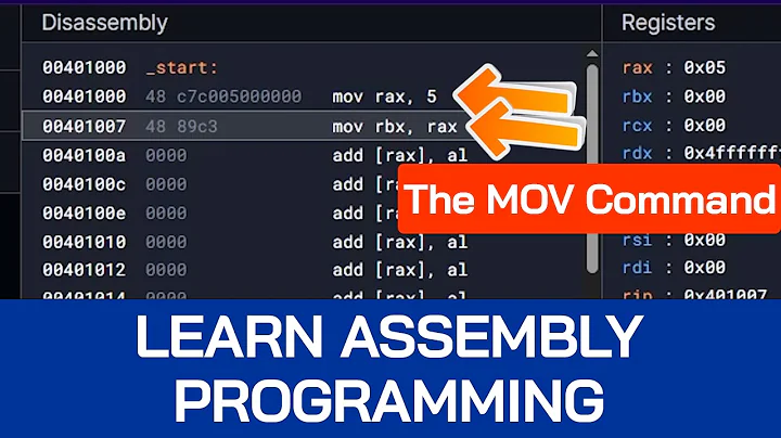 Learn Assembly for Beginners | The MOV Command | x86-64 Architecture | Programming in Machine Code