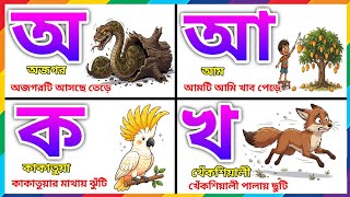 বাংলা বর্ণমালা শেখা | অ আ ক খ | Kids Bangla Alphabet Learning Full Video | @BornoBondhuTV